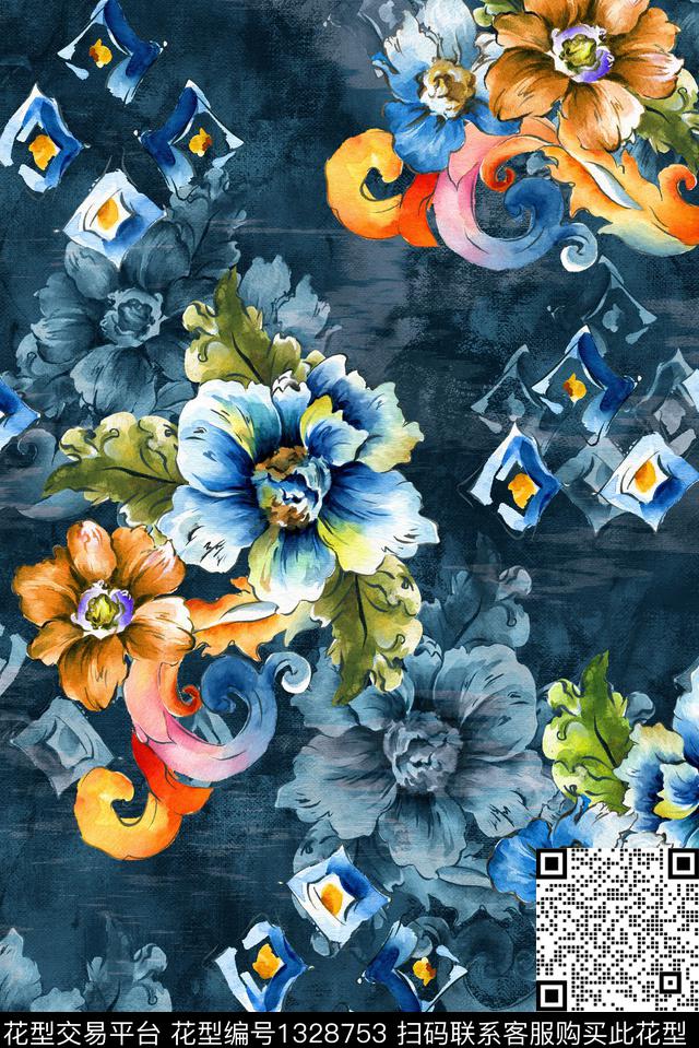 肌理大牌风休闲数码印花华亿平台下载（图片编号: 1328753） - 瓦栏（Walan）