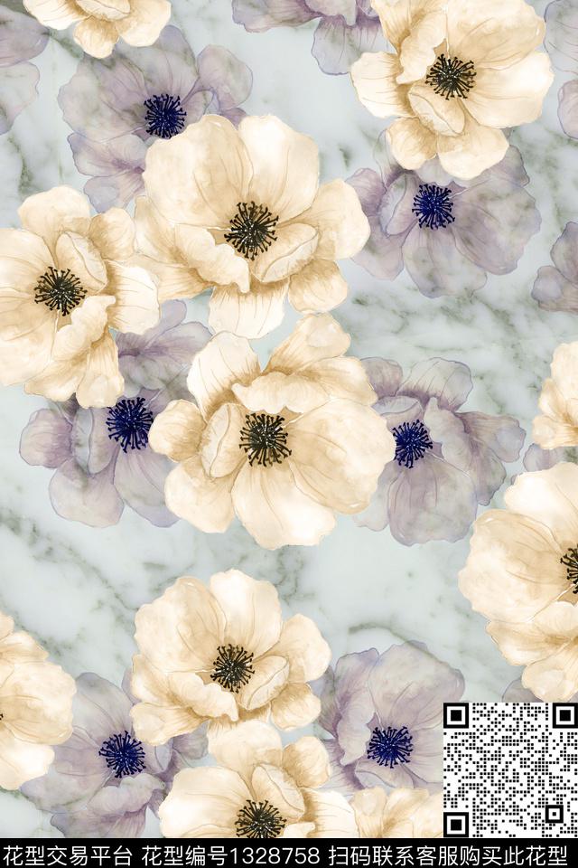 床品箱包花卉数码印花华亿平台下载（图片编号: 1328758） - 瓦栏（Walan）
