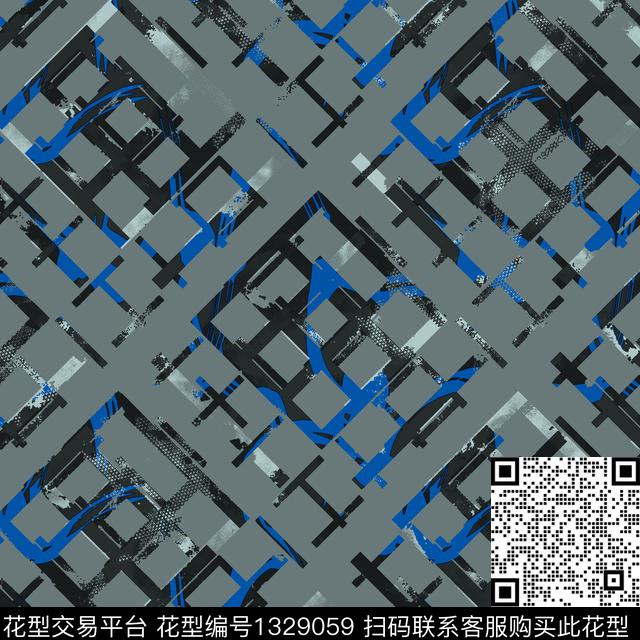 纸印花几何抽象男装传统印花华亿平台下载（图片编号: 1329059） - 瓦栏（Walan）