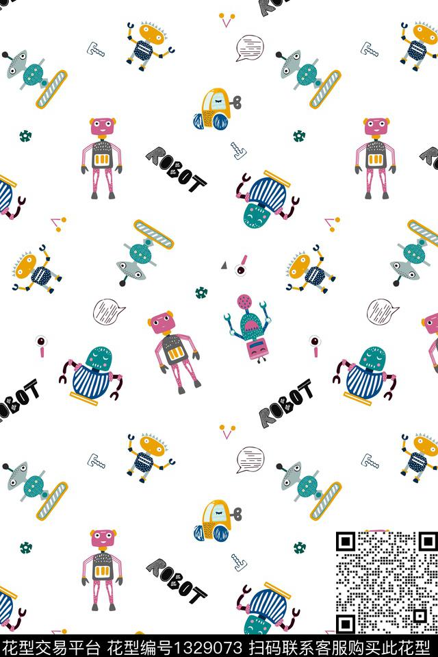 抽象卡通儿童布传统印花华亿平台下载（图片编号: 1329073） - 瓦栏（Walan）