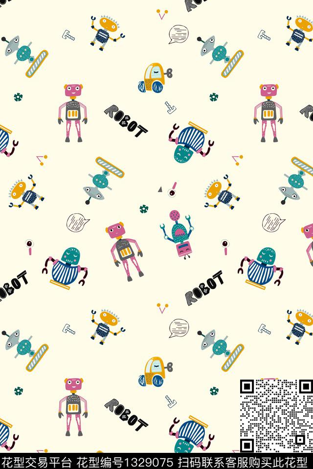 抽象卡通儿童布传统印花华亿平台下载（图片编号: 1329075） - 瓦栏（Walan）