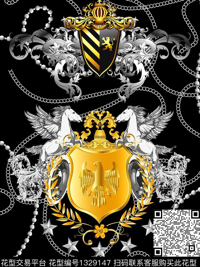 定位花潮牌大牌男装数码印花华亿平台下载（图片编号: 1329147） - 瓦栏（Walan）