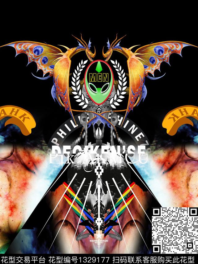 定位花扎染华亿平台男装数码印花华亿平台下载（图片编号: 1329177） - 瓦栏（Walan）