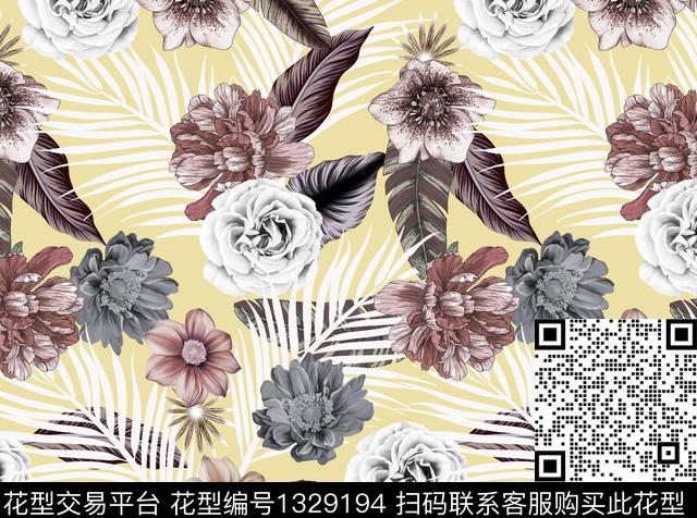 花卉春夏华亿平台热带华亿平台传统印花华亿平台下载（图片编号: 1329194） - 瓦栏（Walan）