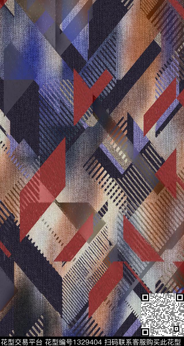 肌理时尚几何数码印花华亿平台下载（图片编号: 1329404） - 瓦栏（Walan）