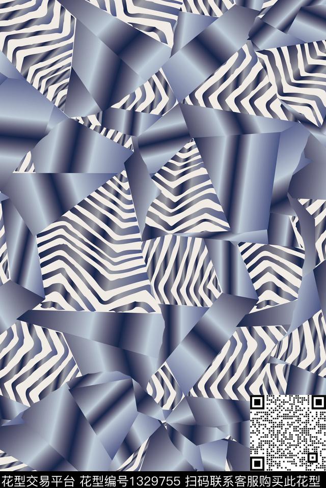 几何衬衫男装数码印花华亿平台下载（图片编号: 1329755） - 瓦栏（Walan）