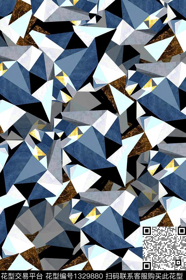 数码华亿平台几何满版散花数码印花华亿平台下载（图片编号: 1329880） - 瓦栏（Walan）