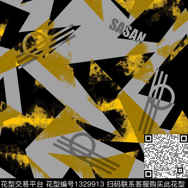 纸印花几何抽象男装传统印花华亿平台下载（图片编号: 1329913） - 瓦栏（Walan）