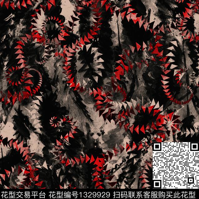 纸印花几何抽象男装传统印花华亿平台下载（图片编号: 1329929） - 瓦栏（Walan）