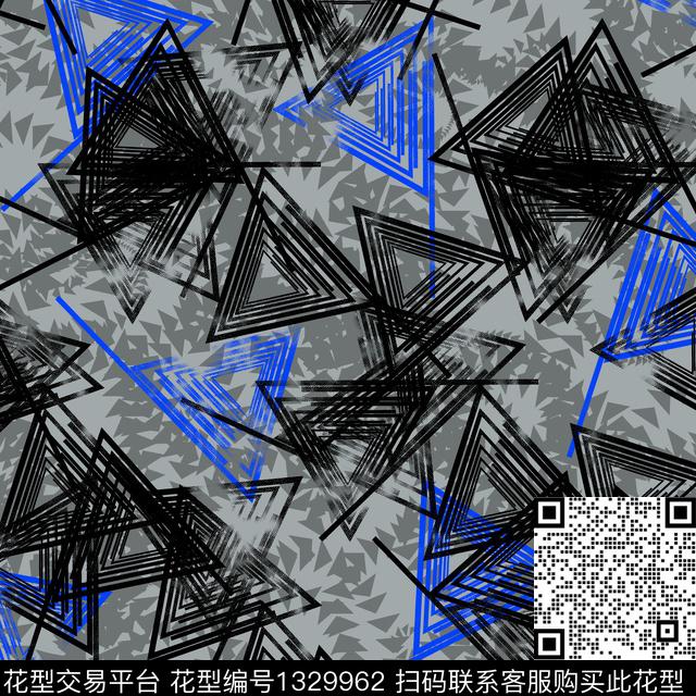 纸印花几何抽象男装传统印花华亿平台下载（图片编号: 1329962） - 瓦栏（Walan）