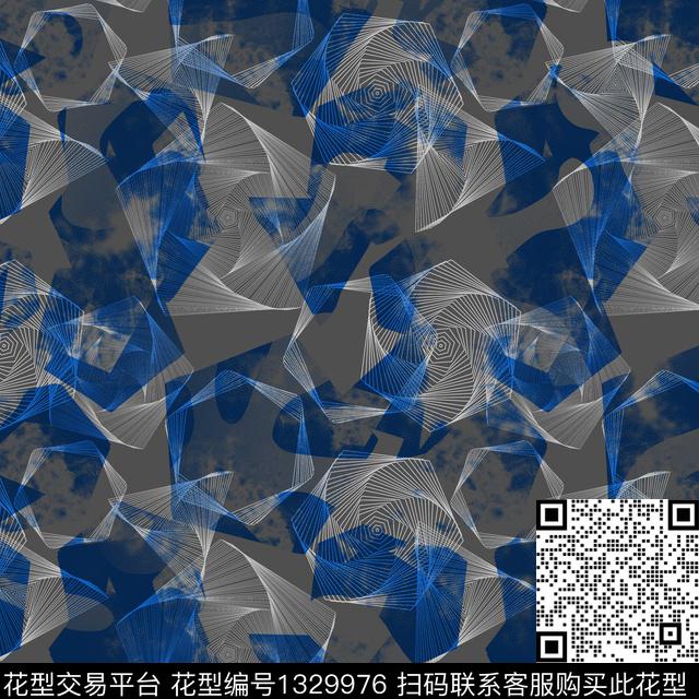 纸印花几何抽象男装传统印花华亿平台下载（图片编号: 1329976） - 瓦栏（Walan）