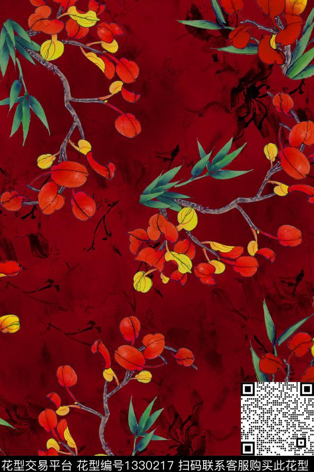 香云纱旗袍中国风数码印花华亿平台下载（图片编号: 1330217） - 瓦栏（Walan）