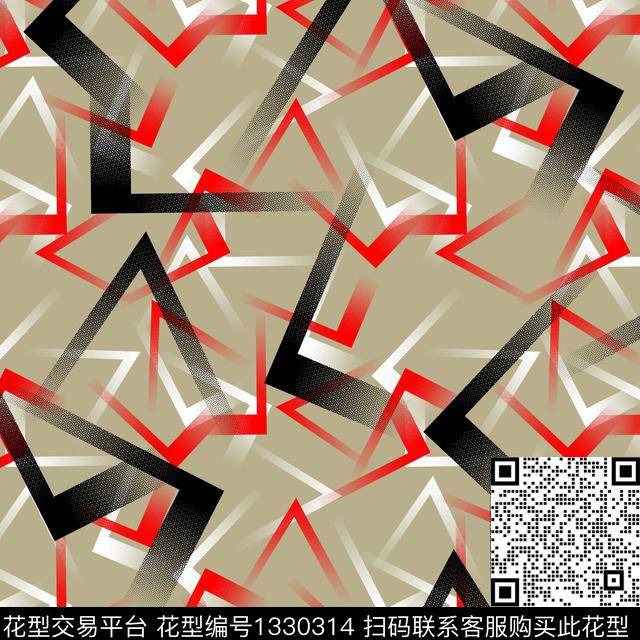 纸印花几何抽象男装传统印花华亿平台下载（图片编号: 1330314） - 瓦栏（Walan）