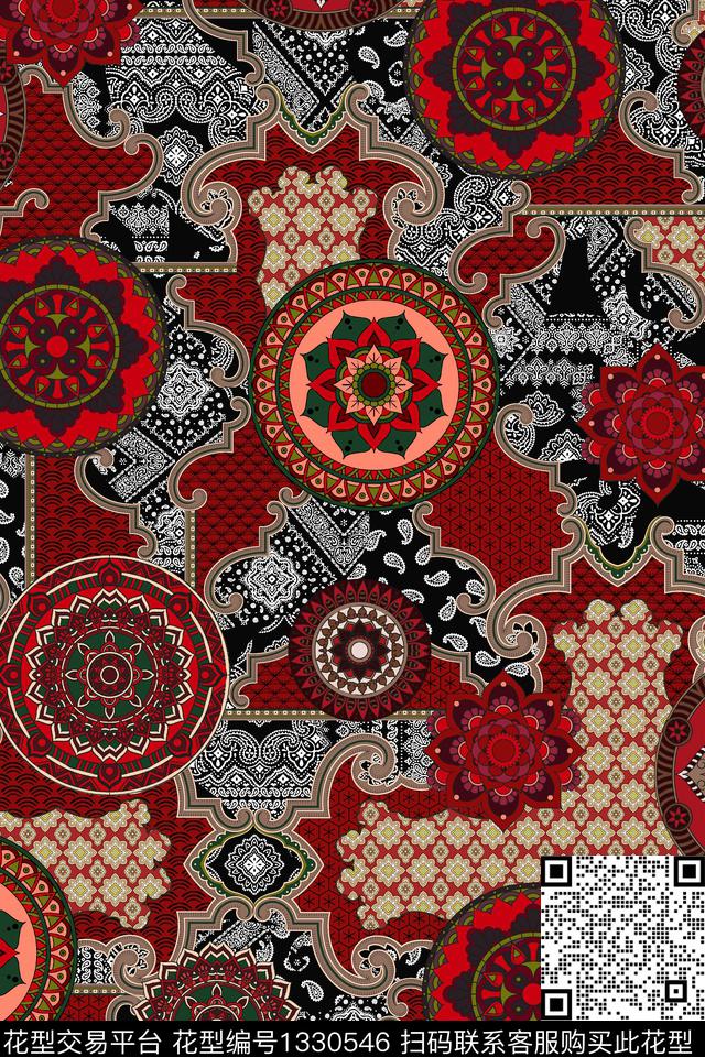 民族花卉中老年油画水彩数码印花华亿平台下载（图片编号: 1330546） - 瓦栏（Walan）