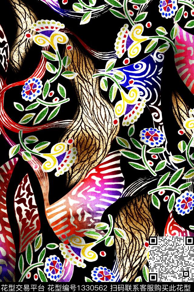 民族花卉中老年油画水彩数码印花华亿平台下载（图片编号: 1330562） - 瓦栏（Walan）