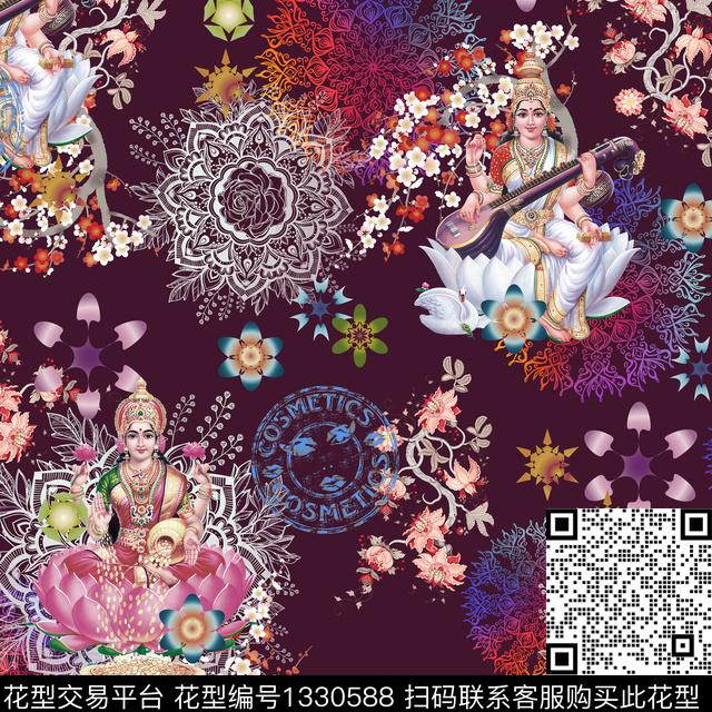 民族风波西米亚休闲数码印花华亿平台下载（图片编号: 1330588） - 瓦栏（Walan）