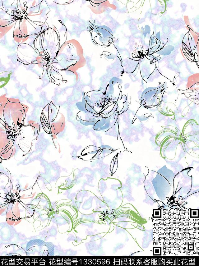 男装花卉满版散花传统印花华亿平台下载（图片编号: 1330596） - 瓦栏（Walan）