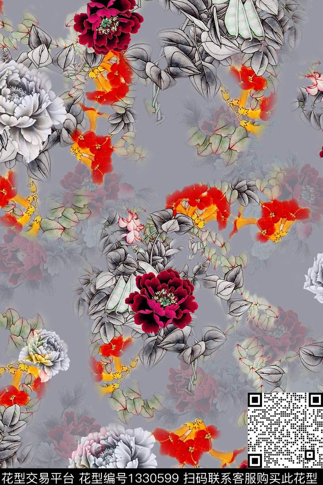 香云纱旗袍中国风数码印花华亿平台下载（图片编号: 1330599） - 瓦栏（Walan）