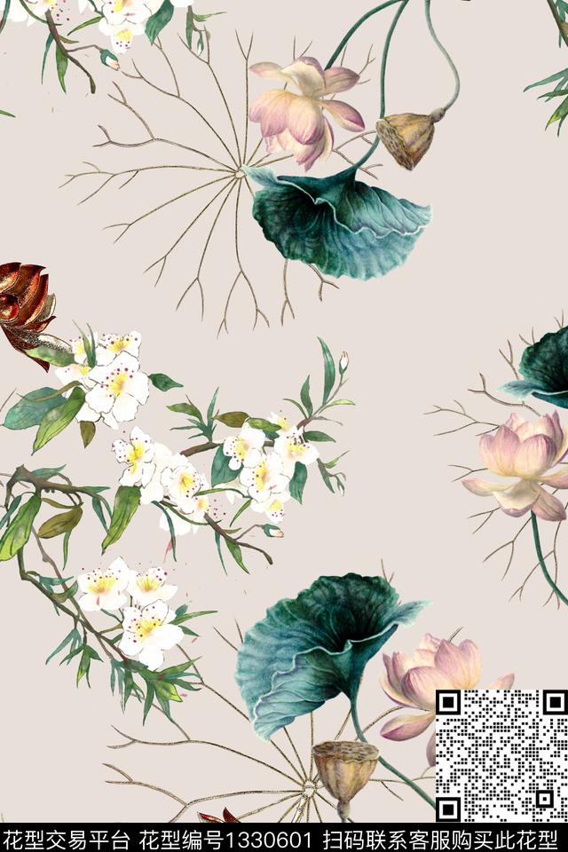 香云纱旗袍中国风数码印花华亿平台下载（图片编号: 1330601） - 瓦栏（Walan）