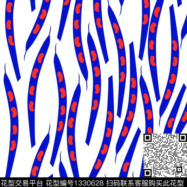 植物条纹豆荚传统印花华亿平台下载（图片编号: 1330628） - 瓦栏（Walan）