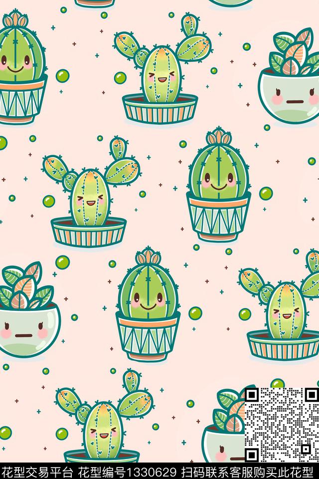 涂鸦童装清爽底花卉传统印花华亿平台下载（图片编号: 1330629） - 瓦栏（Walan）