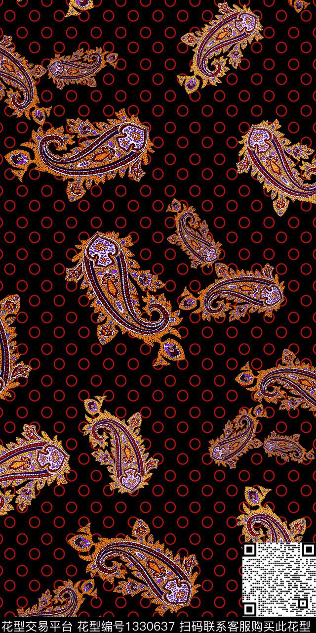 几何佩斯利抽象数码印花华亿平台下载（图片编号: 1330637） - 瓦栏（Walan）