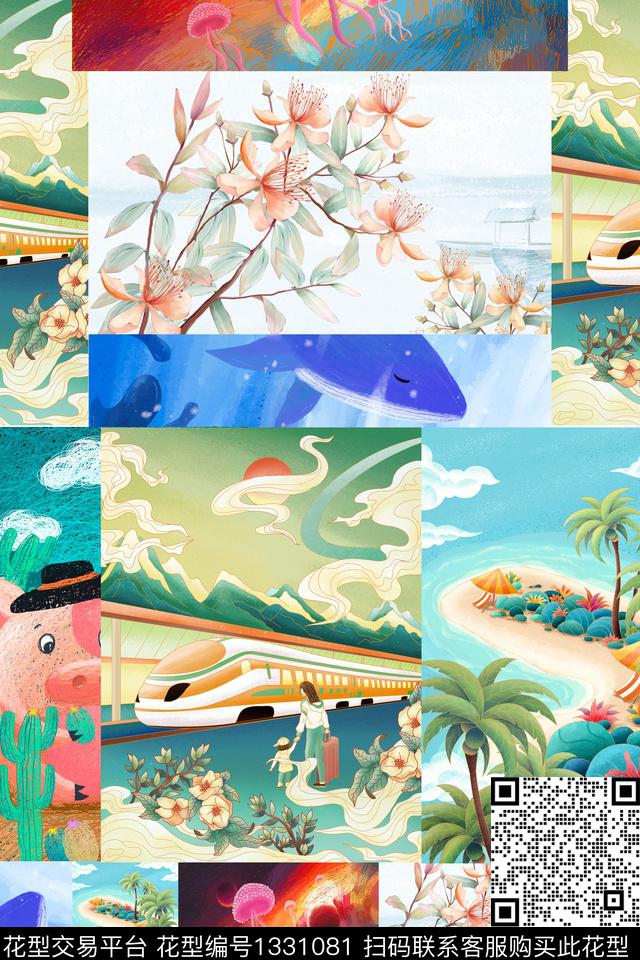 花卉植物小清新数码印花华亿平台下载（图片编号: 1331081） - 瓦栏（Walan）