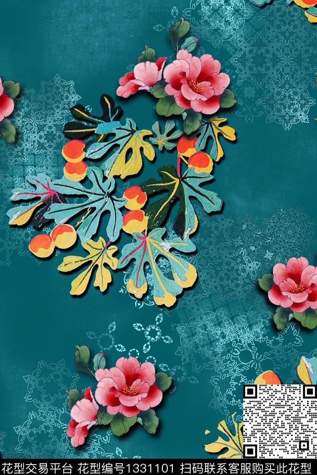 香云纱旗袍中国风数码印花华亿平台下载（图片编号: 1331101） - 瓦栏（Walan）