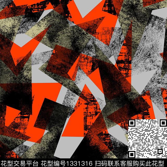 纸印花几何抽象男装传统印花华亿平台下载（图片编号: 1331316） - 瓦栏（Walan）