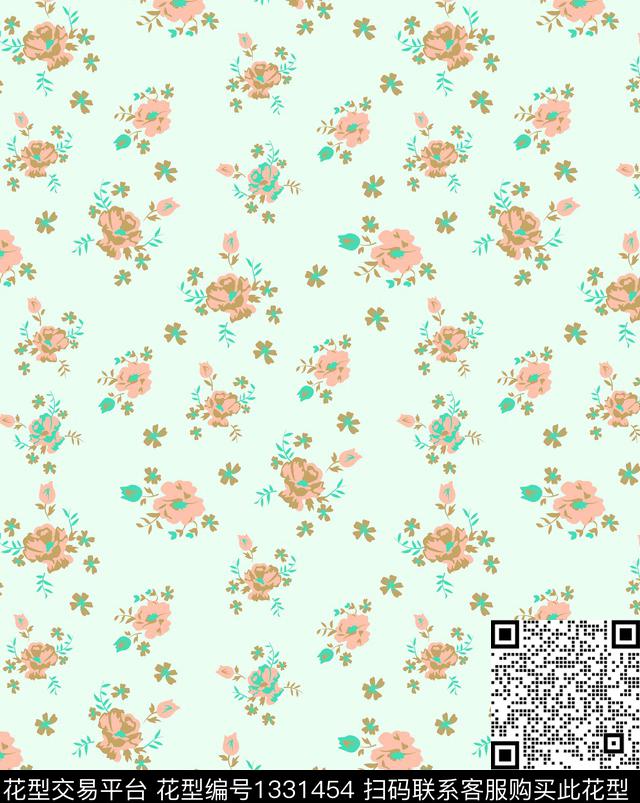 苎麻连衣裙碎花裙系列网纱雪纺系列传统印花华亿平台下载（图片编号: 1331454） - 瓦栏（Walan）