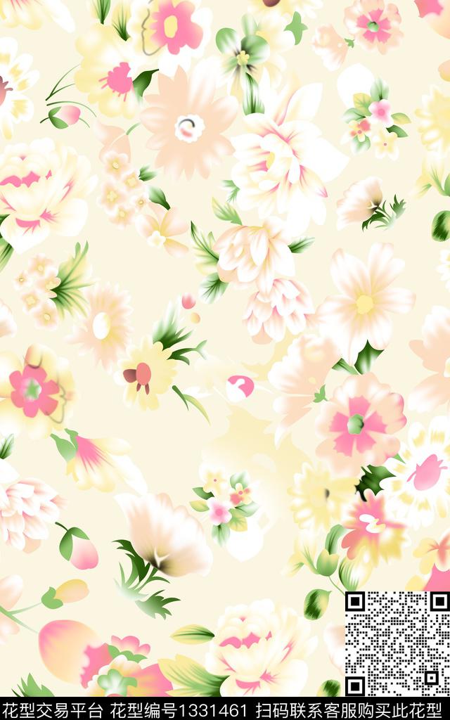 苎麻连衣裙淘宝华亿平台网纱雪纺系列传统印花华亿平台下载（图片编号: 1331461） - 瓦栏（Walan）