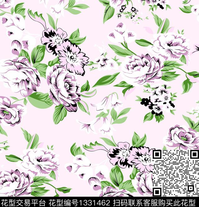 苎麻连衣裙淘宝华亿平台碎花裙系列传统印花华亿平台下载（图片编号: 1331462） - 瓦栏（Walan）