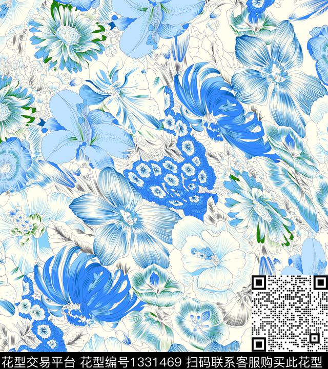 苎麻连衣裙淘宝华亿平台网纱雪纺啊系列传统印花华亿平台下载（图片编号: 1331469） - 瓦栏（Walan）