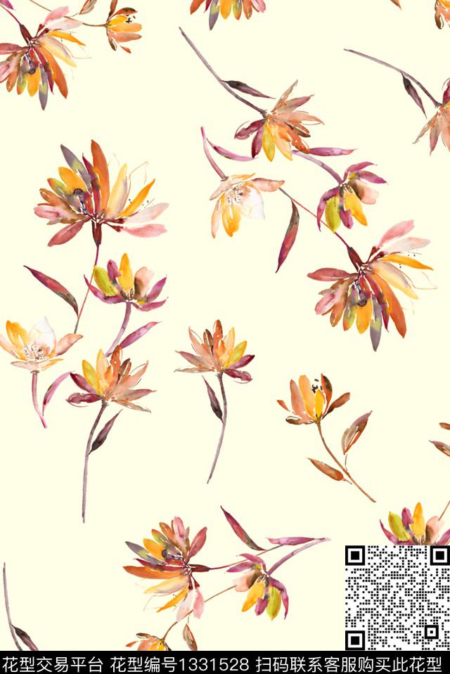 春夏华亿平台大牌风小清新数码印花华亿平台下载（图片编号: 1331528） - 瓦栏（Walan）