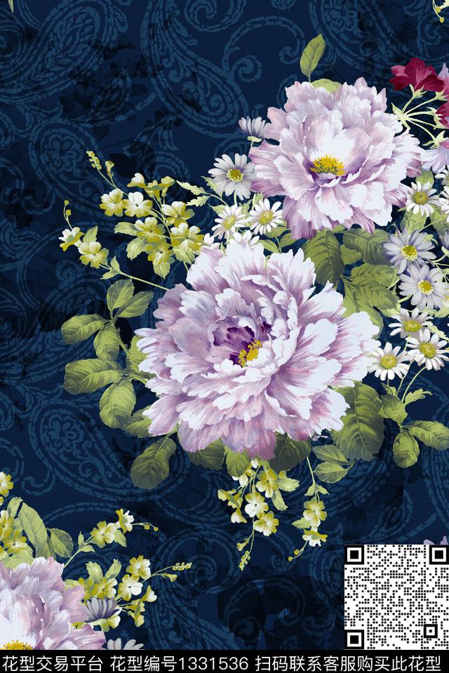 佩斯利香云纱大牌风数码印花华亿平台下载（图片编号: 1331536） - 瓦栏（Walan）