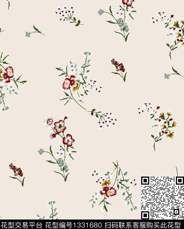 数码华亿平台女装花卉传统印花华亿平台下载（图片编号: 1331680） - 瓦栏（Walan）