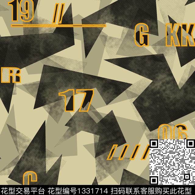 几何纸印花男装满版花传统印花华亿平台下载（图片编号: 1331714） - 瓦栏（Walan）