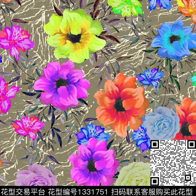 数码华亿平台鲜花花卉数码印花华亿平台下载（图片编号: 1331751） - 瓦栏（Walan）