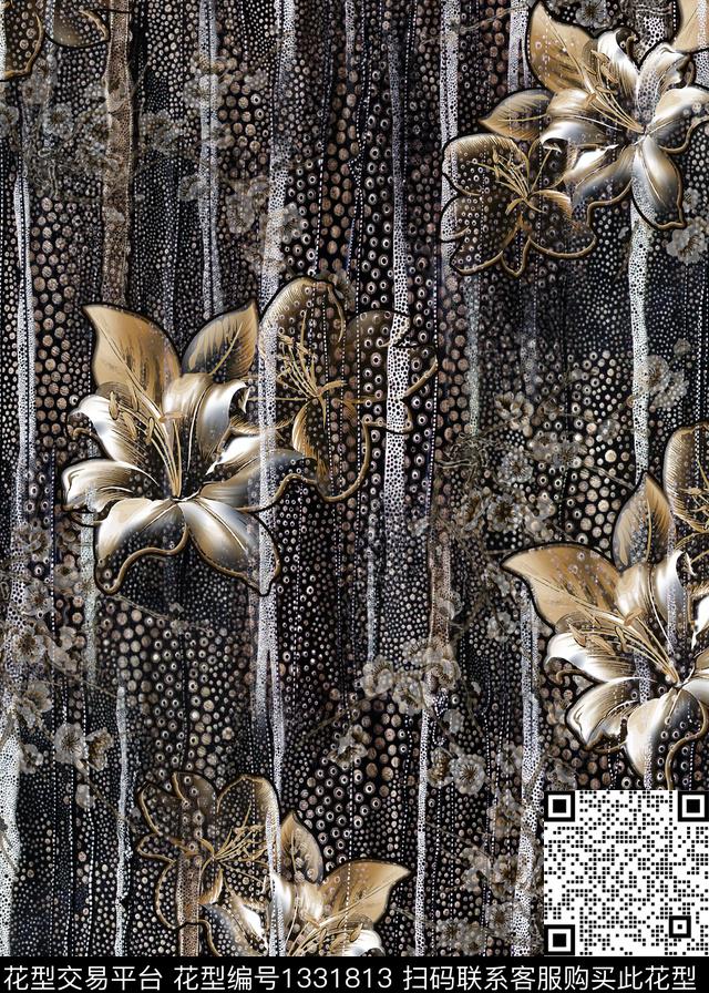 香云纱抽象中老年数码印花华亿平台下载（图片编号: 1331813） - 瓦栏（Walan）