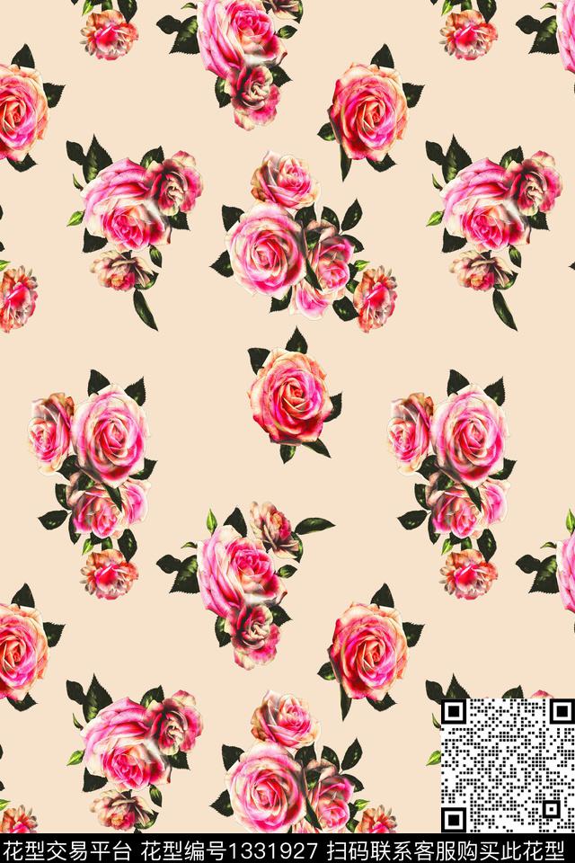 花卉香云纱旗袍数码印花华亿平台下载（图片编号: 1331927） - 瓦栏（Walan）