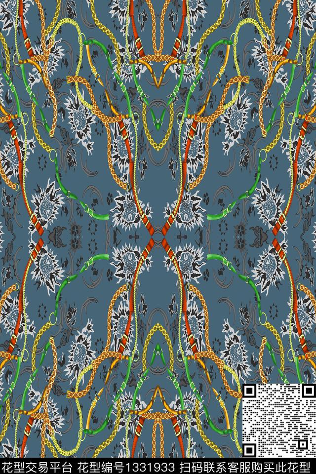 花卉香云纱旗袍数码印花华亿平台下载（图片编号: 1331933） - 瓦栏（Walan）