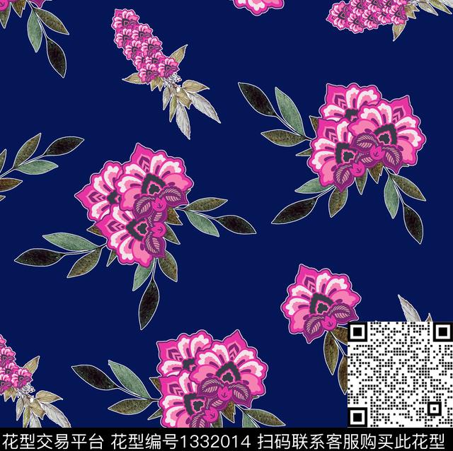 鲜花花卉大牌风传统印花华亿平台下载（图片编号: 1332014） - 瓦栏（Walan）