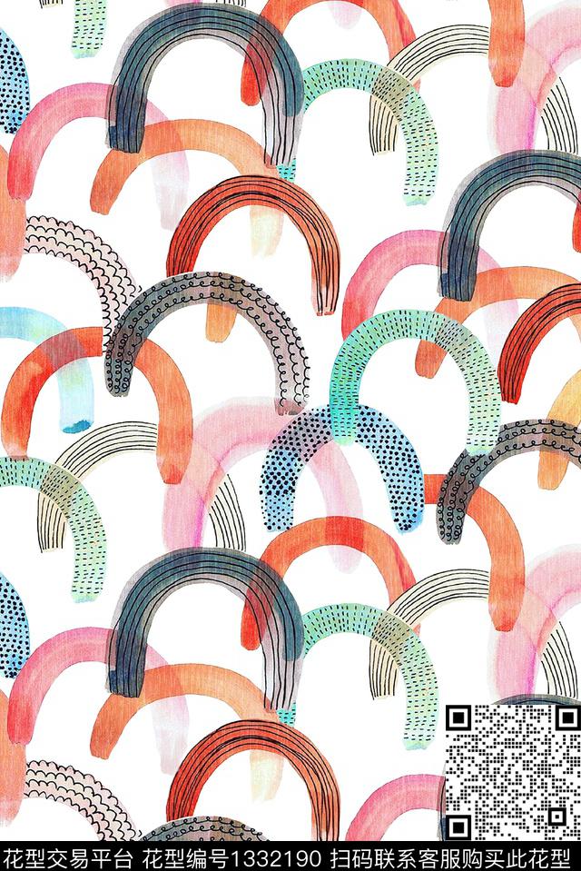 时尚几何大牌风数码印花华亿平台下载（图片编号: 1332190） - 瓦栏（Walan）