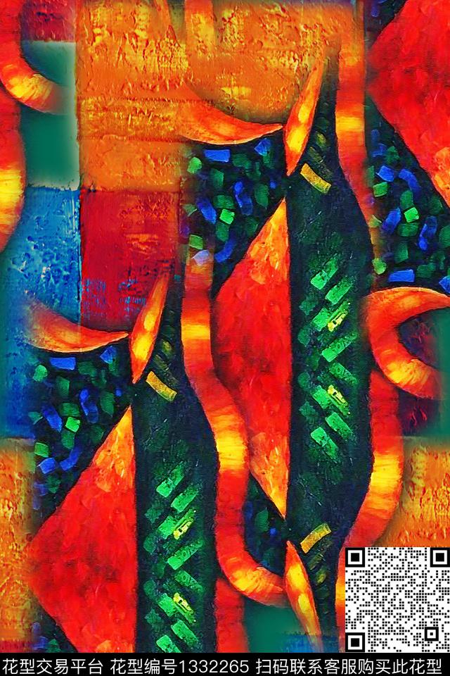 几何油画华亿平台秋冬华亿平台数码印花华亿平台下载（图片编号: 1332265） - 瓦栏（Walan）