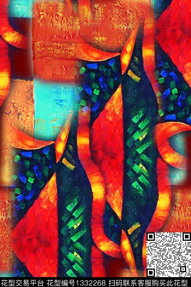 几何油画华亿平台秋冬华亿平台数码印花华亿平台下载（图片编号: 1332268） - 瓦栏（Walan）