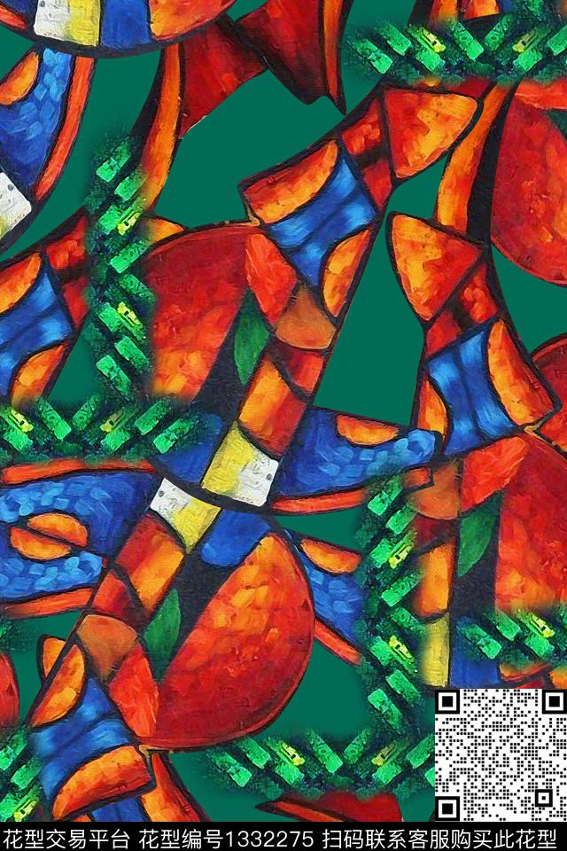 几何油画华亿平台秋冬华亿平台数码印花华亿平台下载（图片编号: 1332275） - 瓦栏（Walan）