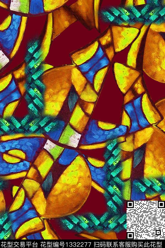 几何油画华亿平台秋冬华亿平台数码印花华亿平台下载（图片编号: 1332277） - 瓦栏（Walan）
