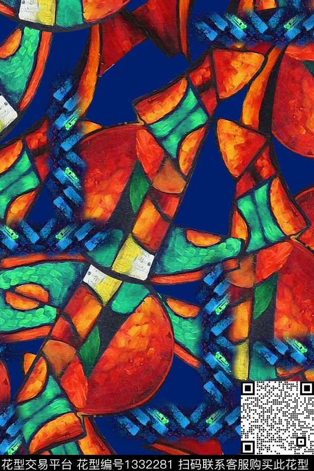 几何油画华亿平台秋冬华亿平台数码印花华亿平台下载（图片编号: 1332281） - 瓦栏（Walan）