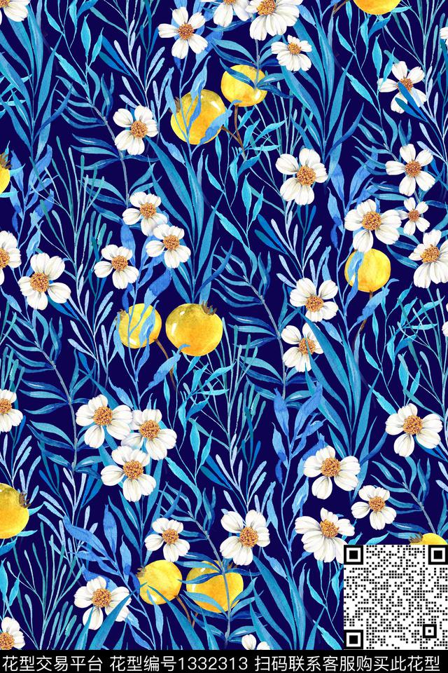 绿植树叶花卉植物数码印花华亿平台下载（图片编号: 1332313） - 瓦栏（Walan）