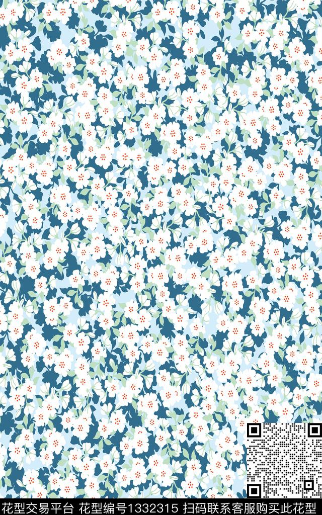 花卉雪纺小雏菊传统印花华亿平台下载（图片编号: 1332315） - 瓦栏（Walan）